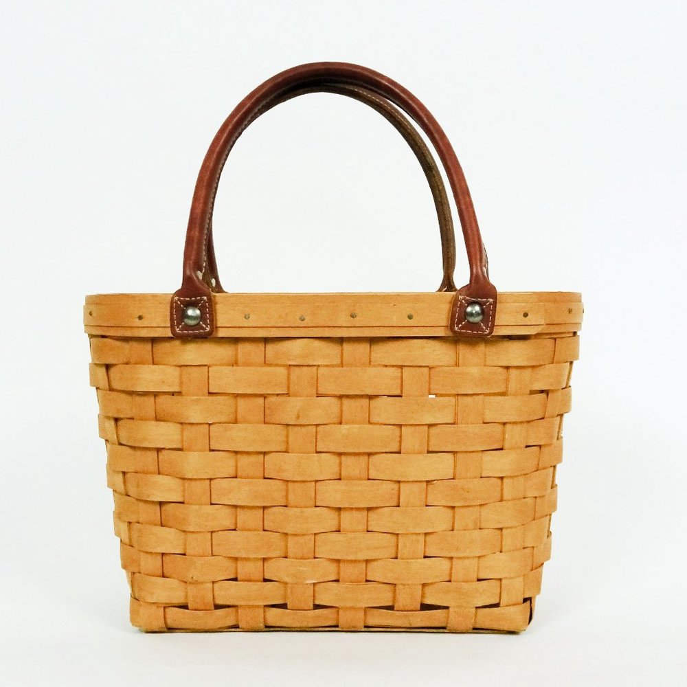 Longaberger Boardwalk Medium Woven Basket 40207 Tote Protector Pewter Charm - Picture 6 of 9